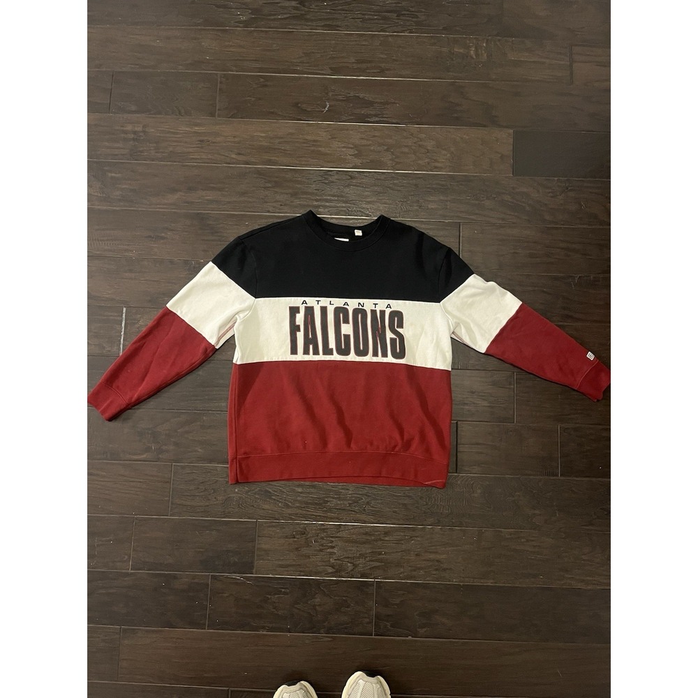 Men's Falcons Football Crewneck Sweater Size Large Tailgate Black Red White‎ NFL